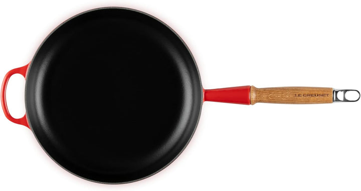 Le Creuset Signature gusseiserne Bratpfanne mit Holzgriff 28 cm Kirschrot, 20258280600422 Kirschrot