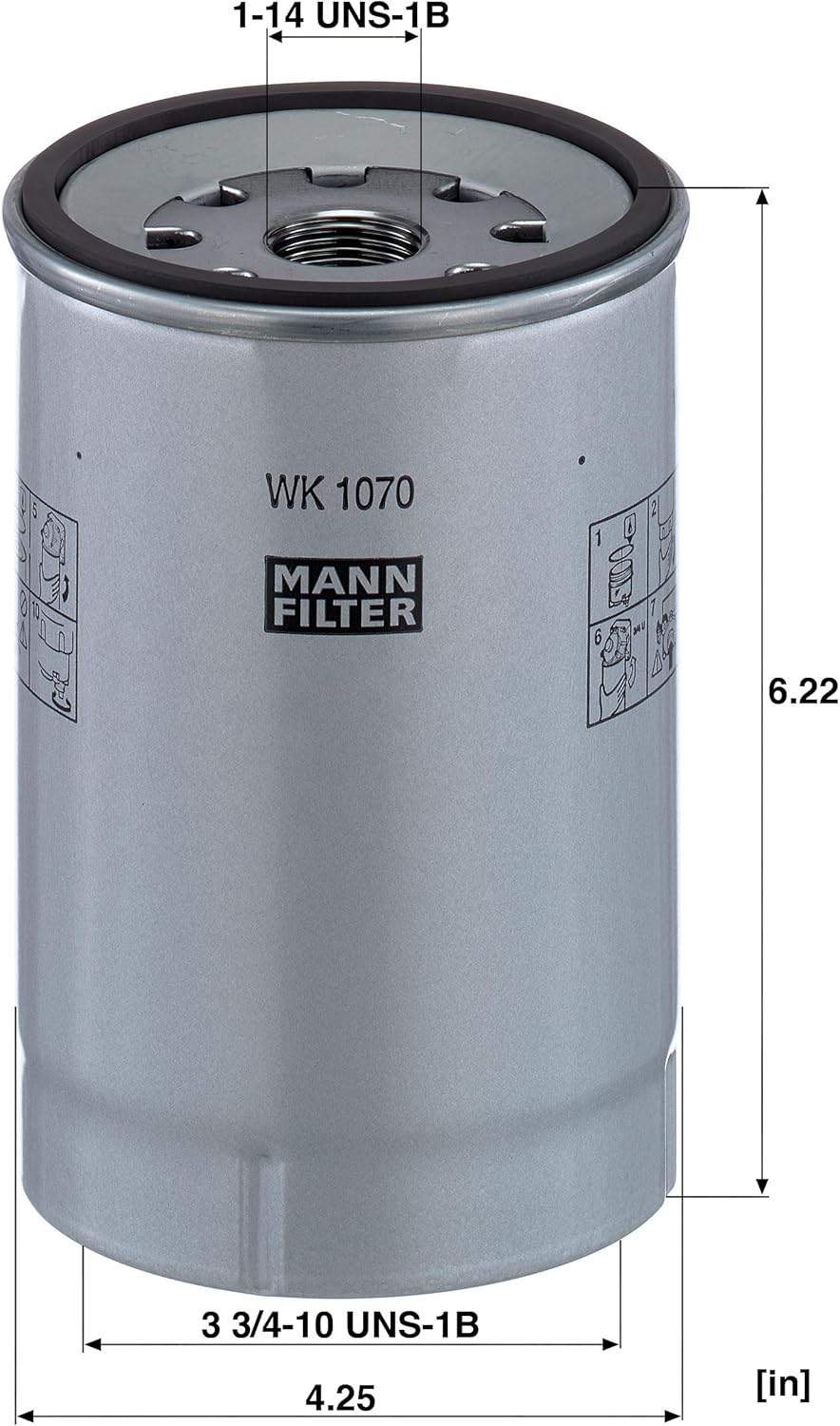 MANN-FILTER WK 1070 x Kraftstofffilter Satz mit Dichtung / Dichtungssatz Kraftstofffilter – Für Nutz