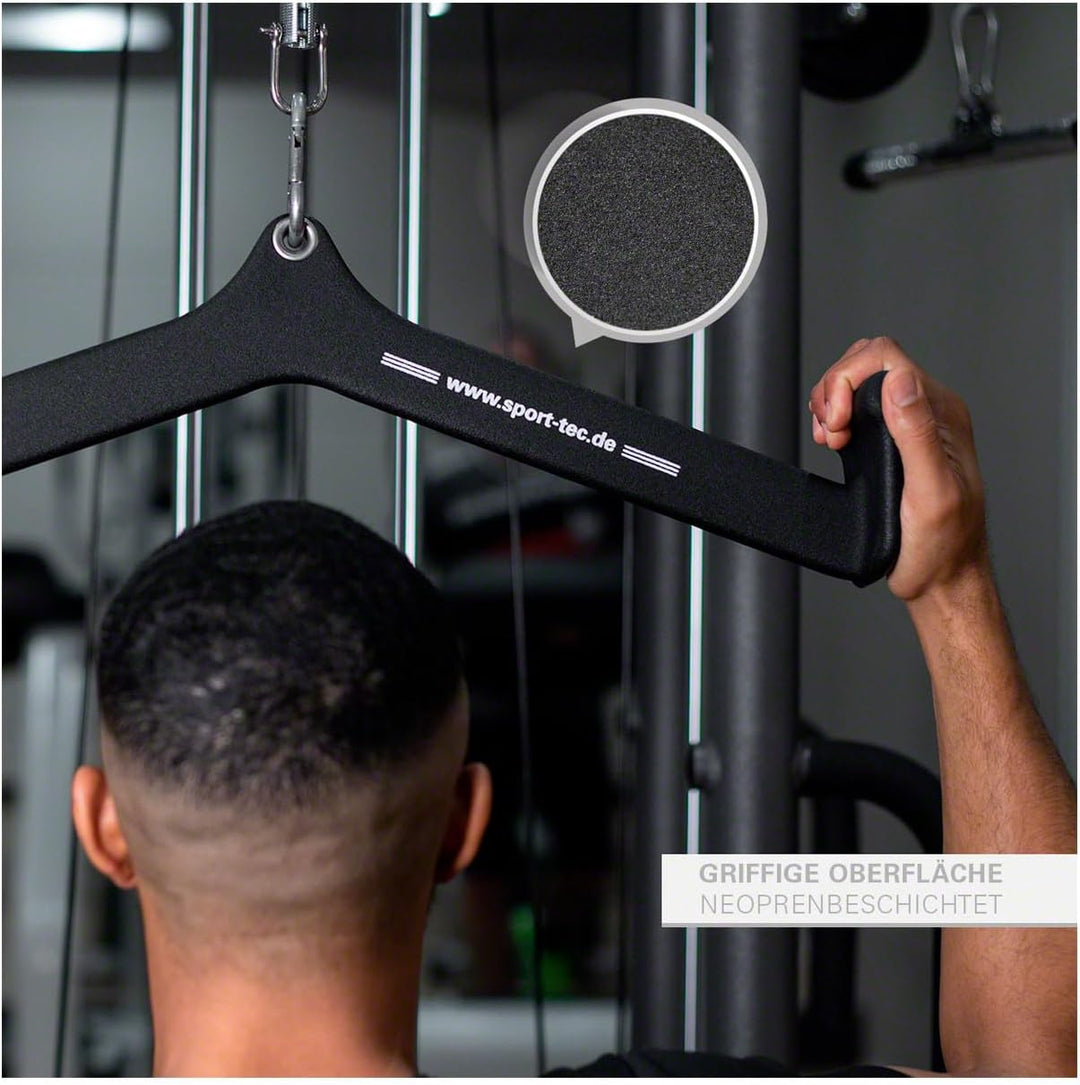 Sport-Tec ergonomischer Latzug- und Rudergriff, Seilzug Krafttraining Muskelaufbau Bizeps Curls, 61x