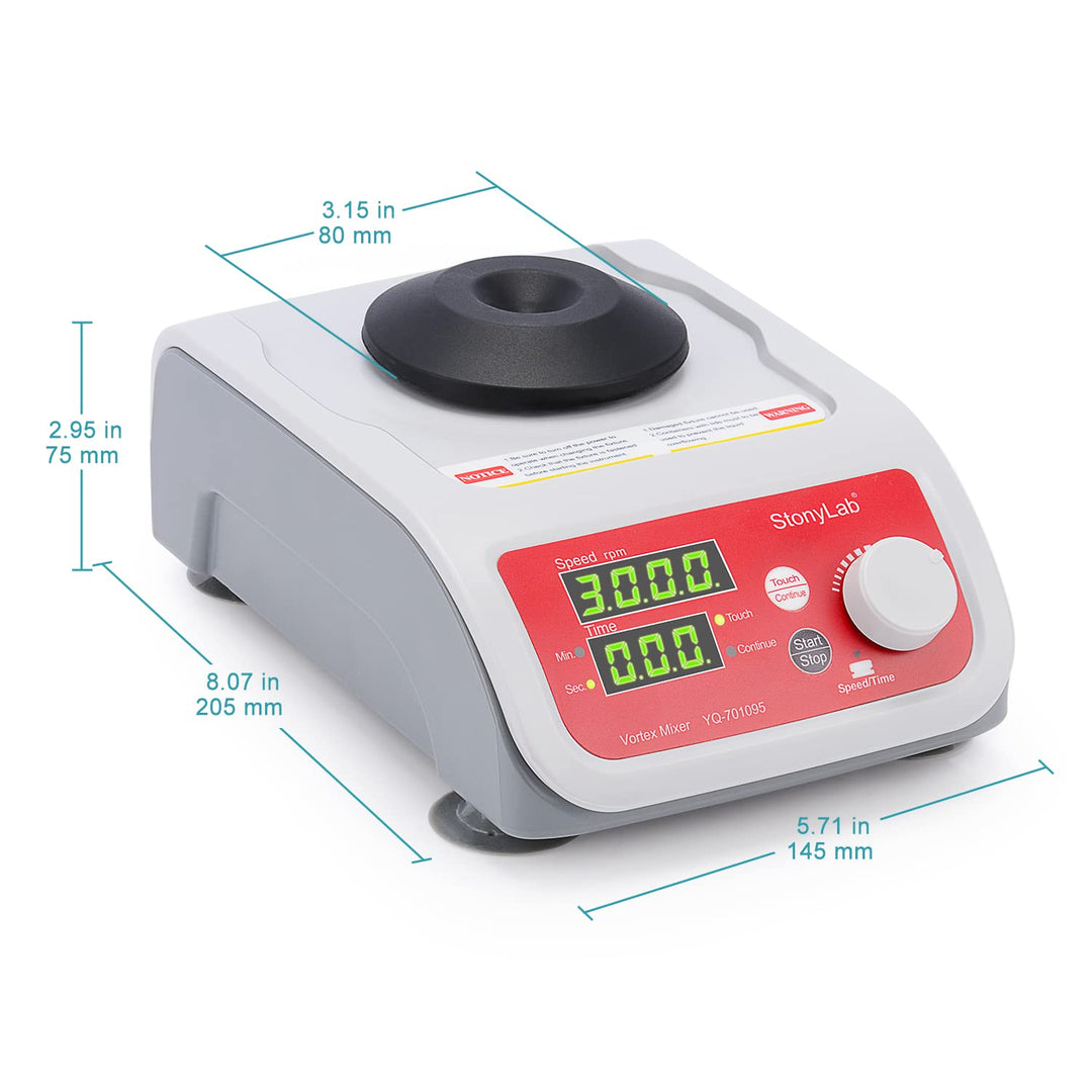 stonylab Vortex Schüttler, Vortex Mixer Labormischer 200-3000 U/min Fortschrittlicher Digitaler Vort