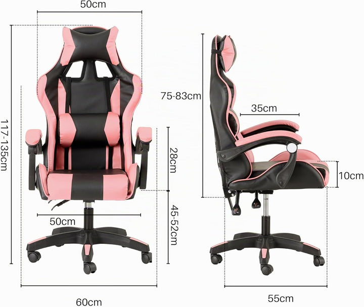 Baroni Home Gaming-Stuhl, ergonomischer Bürostuhl, gepolstert Gaming Sessel mit bequemer, Verstellba