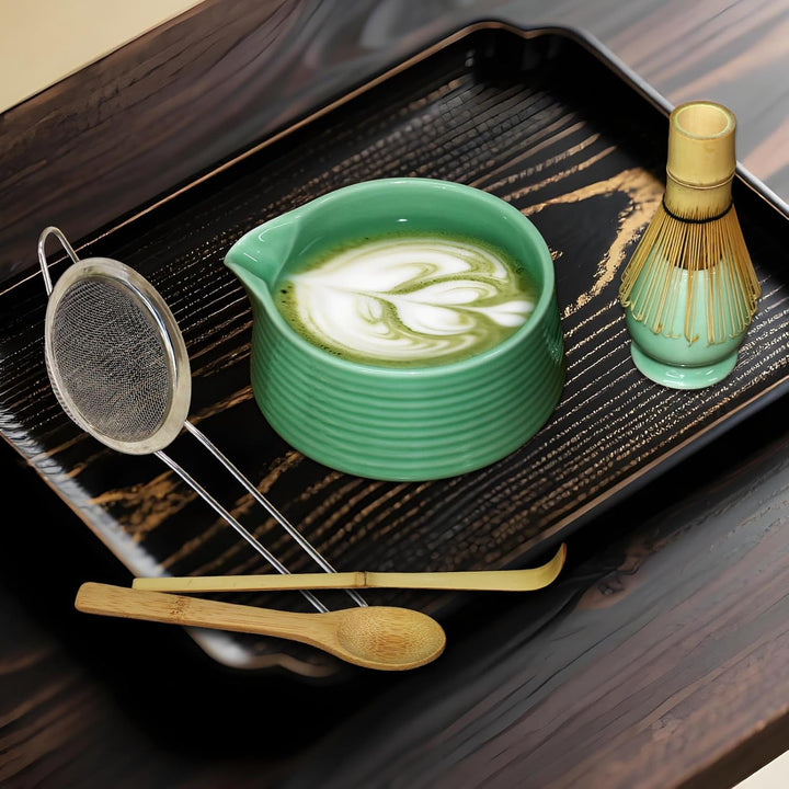 Matcha set,6 Stück Matcha Tee Set mit Matcha Besen,Matcha Filtersieb,Matcha-Schale, Chasen und Match