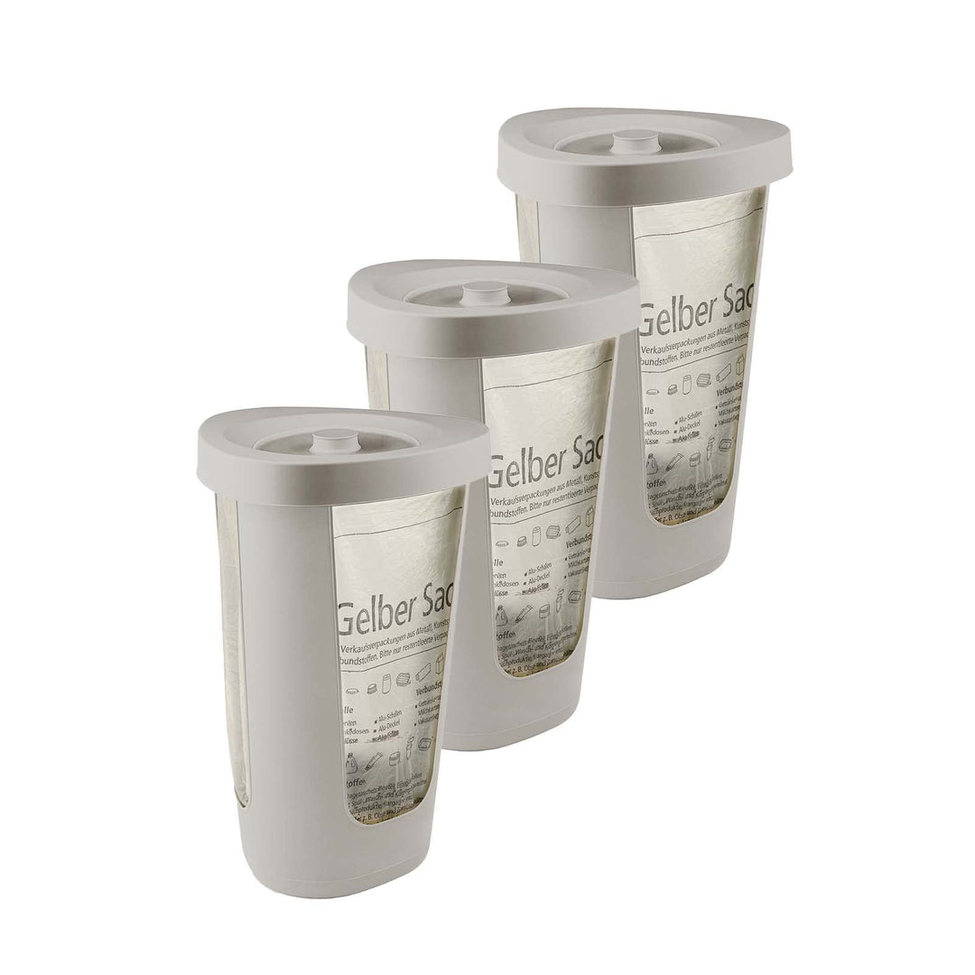 Rotho Fabu 3er-Set Müllsackständer, Kunststoff (PP recycelt), Cappuccino, 40.6 cm, 3 3 x Müllsackstä