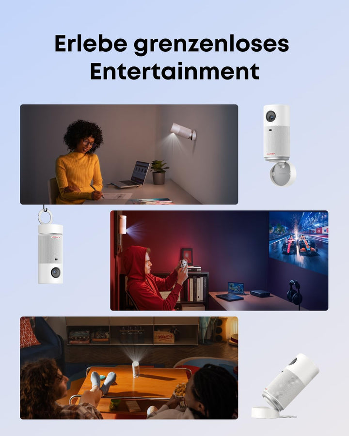 NEBULA Capsule Air Projektor mit Google TV, offiziell Lizenziertes Netflix, 720p Smarter Mini-Beamer