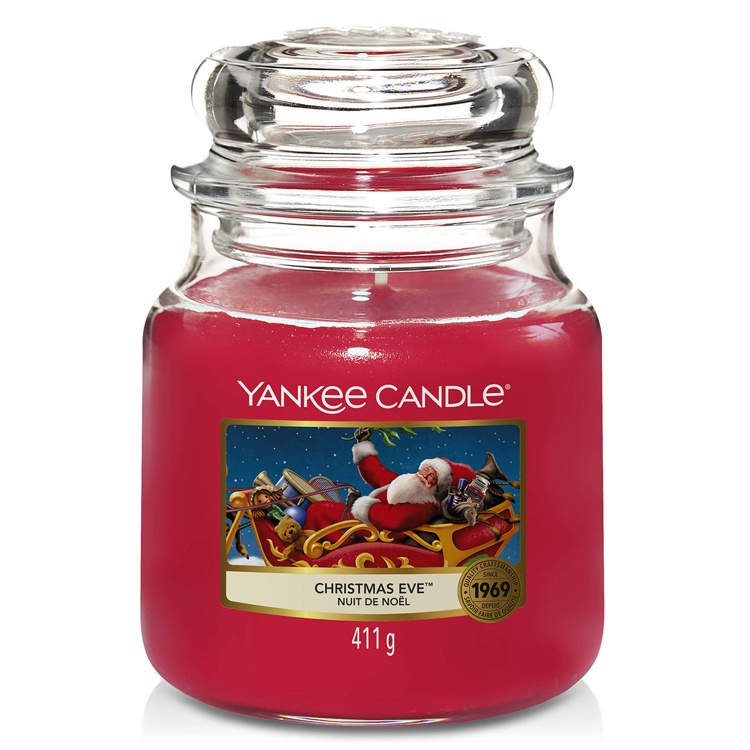 Yankee Candle Duftkerze im Glas (Mittelgrosse im Glas) | Christmas Eve | Brenndauer bis zu 75 Stunde