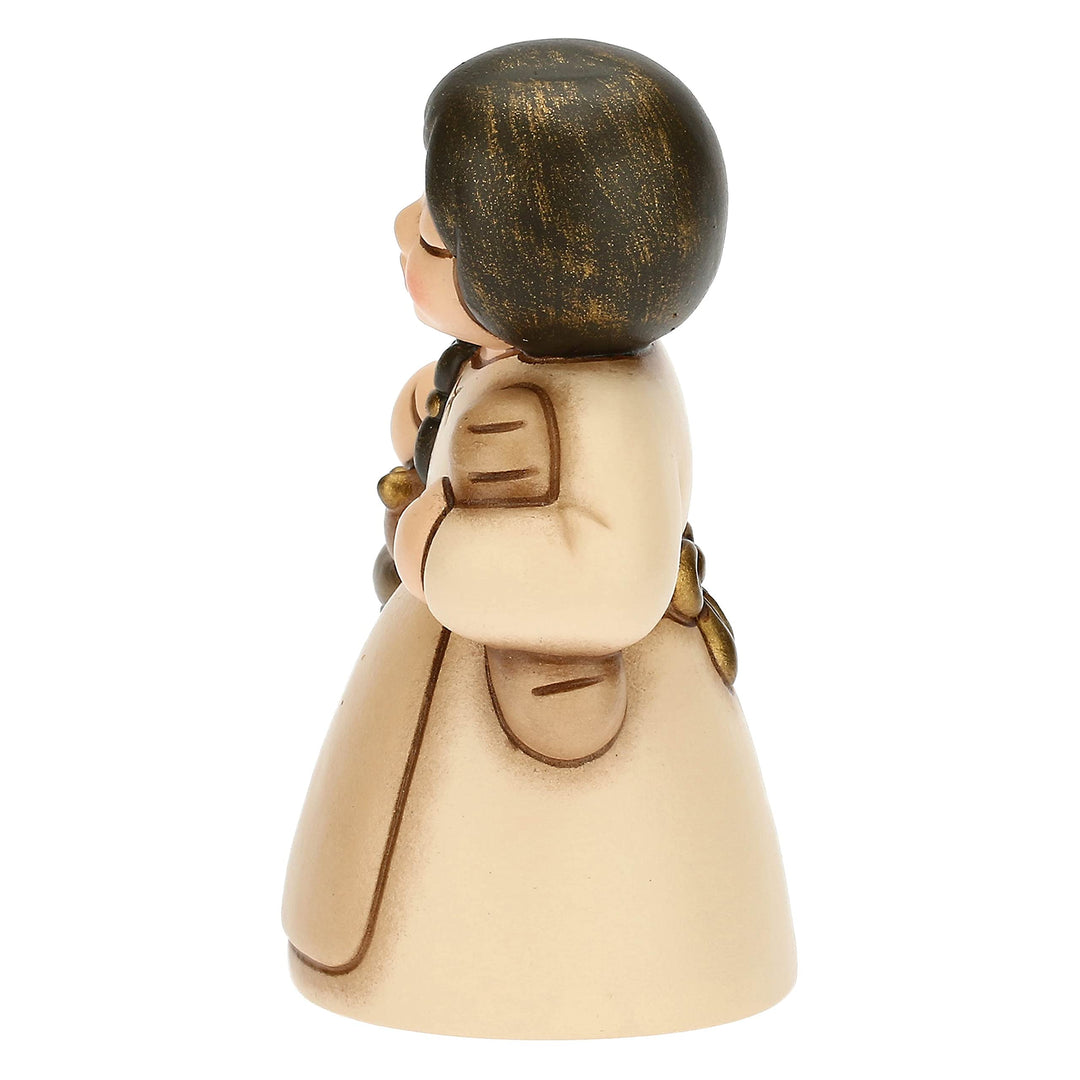 THUN - Krippe 2022 - Krippenfigur für Damen auf dem Markt aus Keramik, handverziert, beige Kleid - L