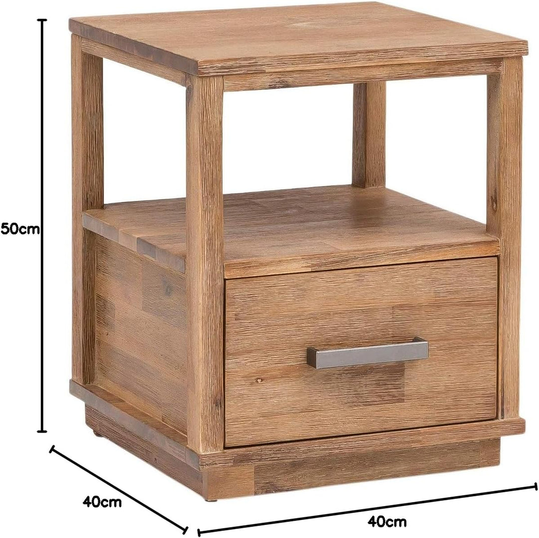 Woodkings® Nachttisch Woodville Holz rustikal Schlafzimmer Beistelltisch Nachtkommode Nako Design Ma