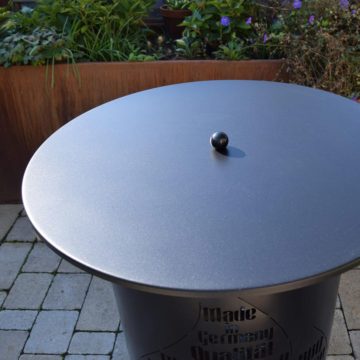 Grillrost.com Das Original Abdeckplatte 85cm mit Griff - für Feuerplatten, Feuerschalen & Feuerwanne