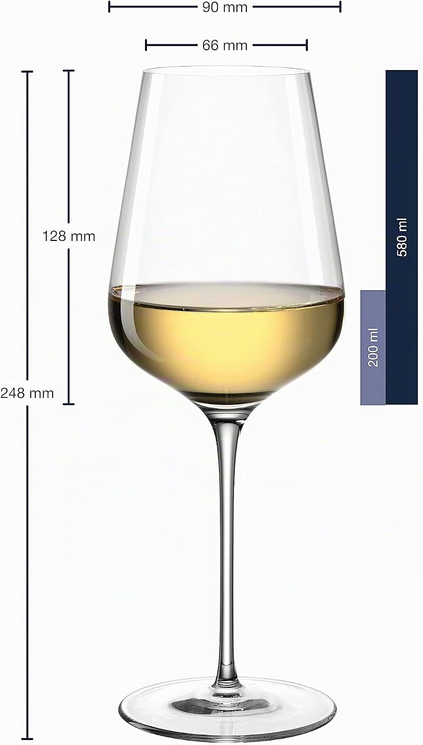 LEONARDO HOME 066410 Weissweinglas 580ml Brunelli 6er, Glas Weissweingläser 580 ml, Weissweingläser