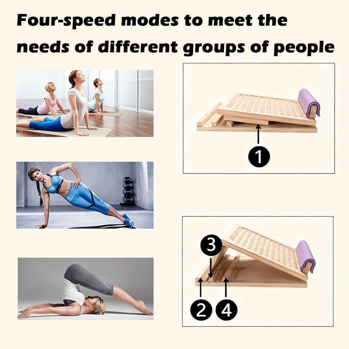 Wadendehner Holz Schrägbrett 4 Neigungswinkel Verstellbar Slant Board für Dehnen Stretching Balance