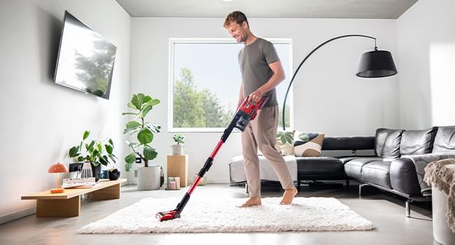 Einhell Akku-Stielstaubsauger TE-SV 18 Li-FLX-Solo PXC (18 V, beutellos, Zyklontechnologie, 2 Saugmo