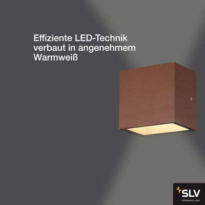 SLV Wandlampe SITRA CUBE für die effektvolle Aussenbeleuchtung von Hauseingang, Wänden, Wegen, Terra