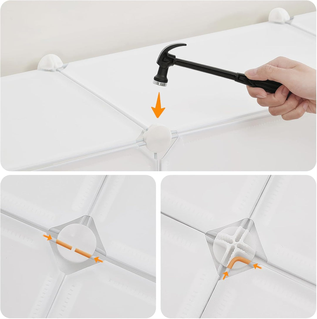 HOOBRO Schuhregal mit 10 Ebenen, Schmal Schuhschrank, Schuh-Organizer, mit Türen, Kunststoff, DIY St