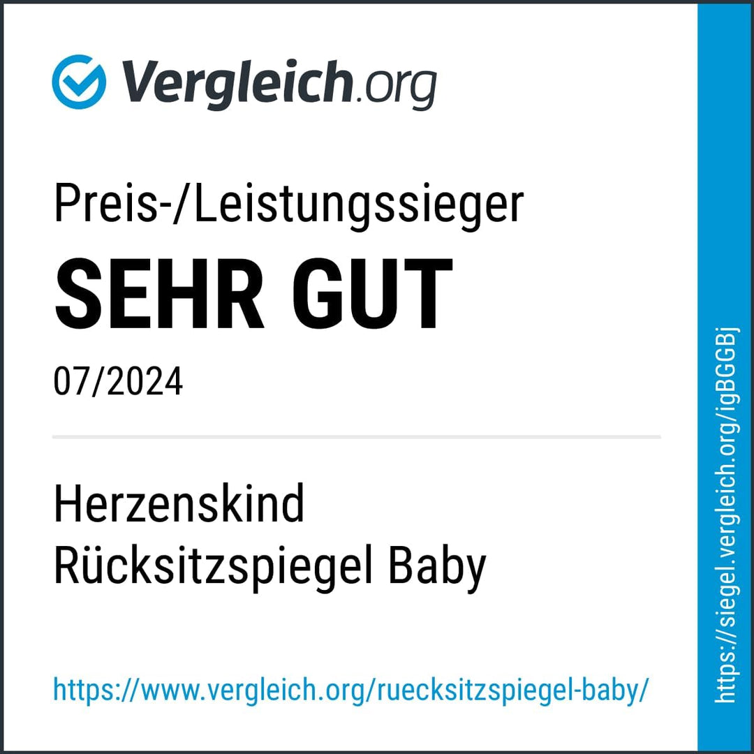HerzensKind XXL Autospiegel für Babys im Rücksitz. 25% grösser für perfekte Übersicht. Rücksitzspieg