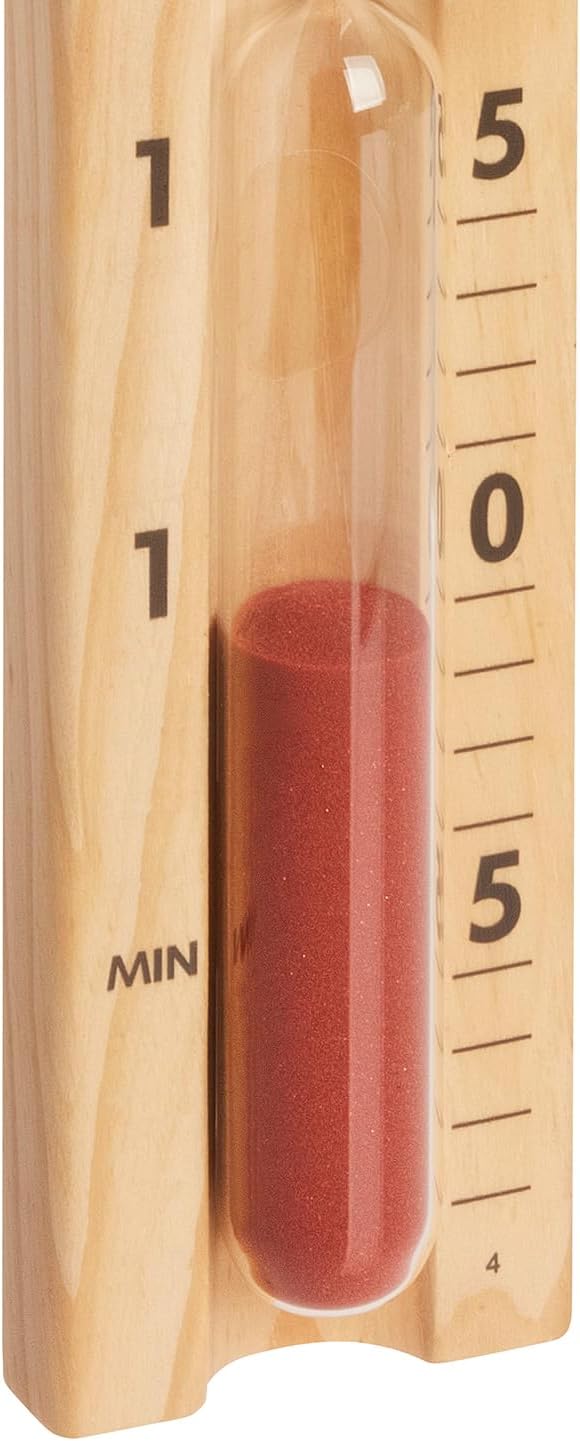 TFA Dostmann Analoge Sauna Sanduhr 15 Minuten, 40.1058.11, aus hitzebeständigen Materialen Kiefer un