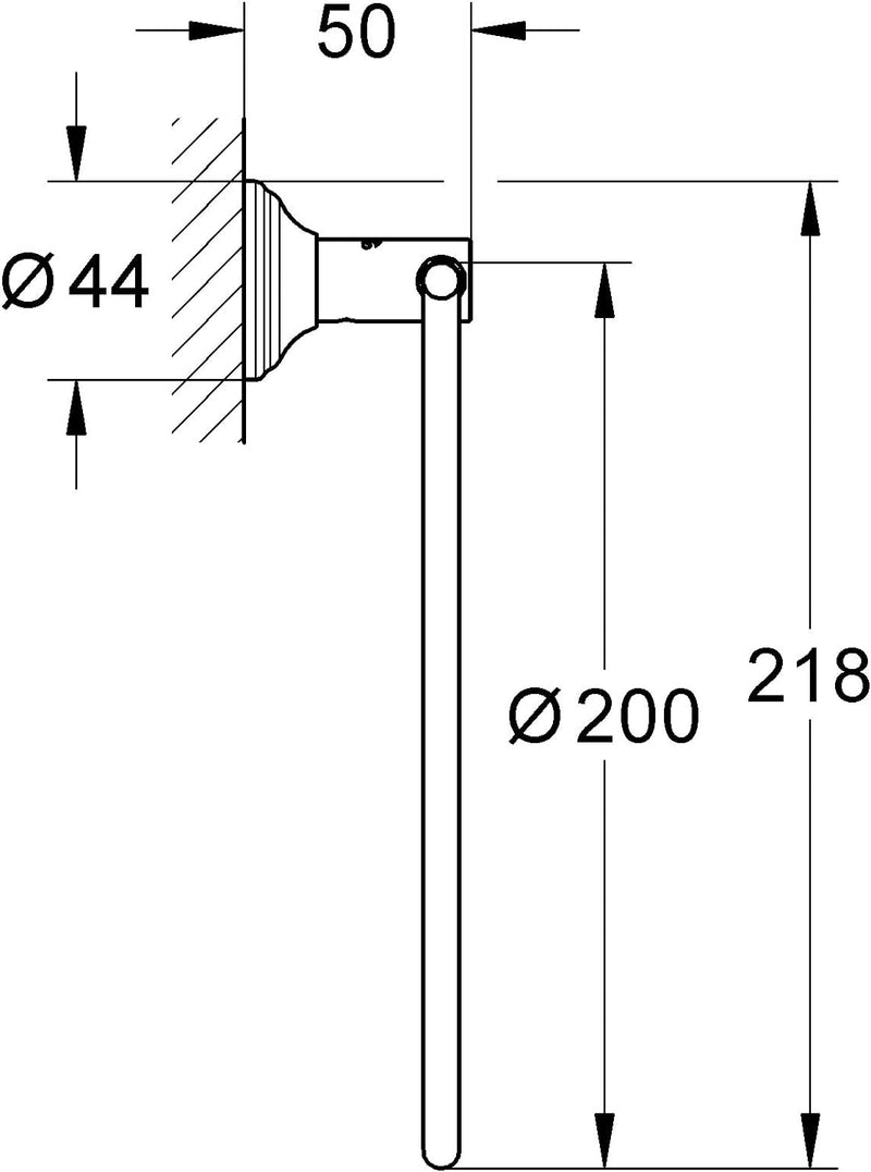 Grohe Essentials Authentic Handtuchring, 1 Stück, nickel gebürstet, 40655EN1, Nickel Gebürstet