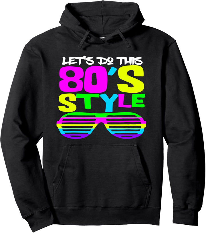 Outfit 80er Look Regenbogen Sonnenbrille Techno 80s Style Pullover Hoodie