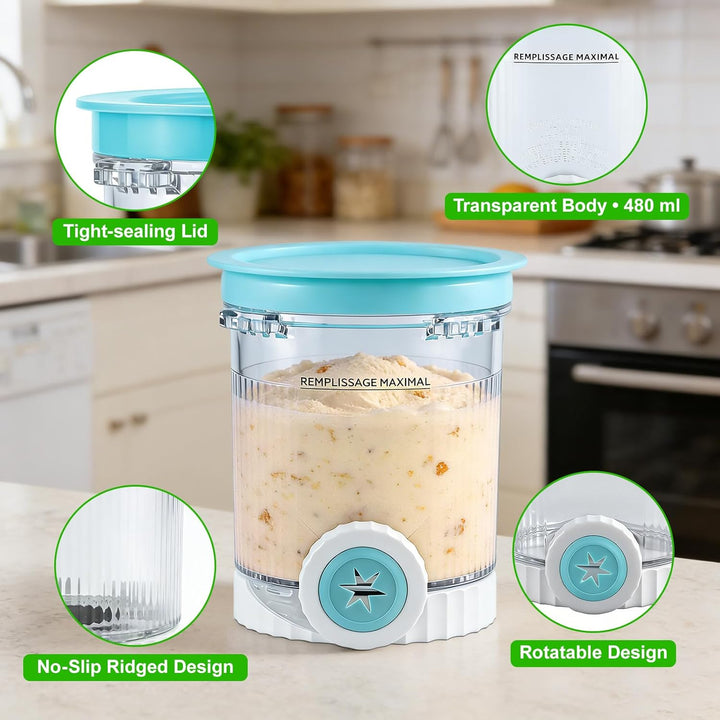 Qingning 4 Stück Behälter für Ninja Swirl by CREAMi, 480 ml Eisbehälter Set für Ninja Creami NC701 &