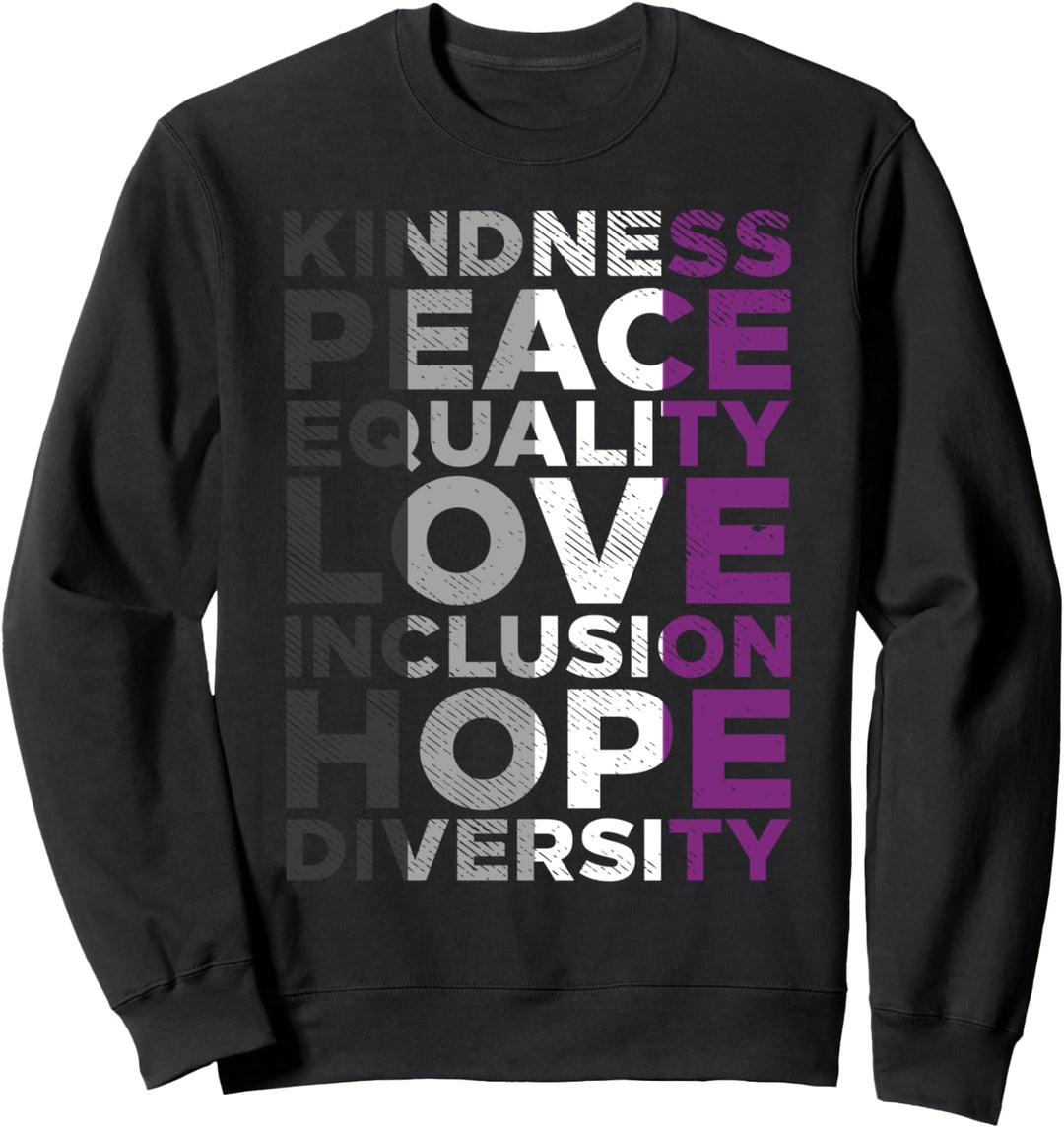 Kindness Equality Love LGBTQ Asexual Flag Ace Pride Ally Sweatshirt