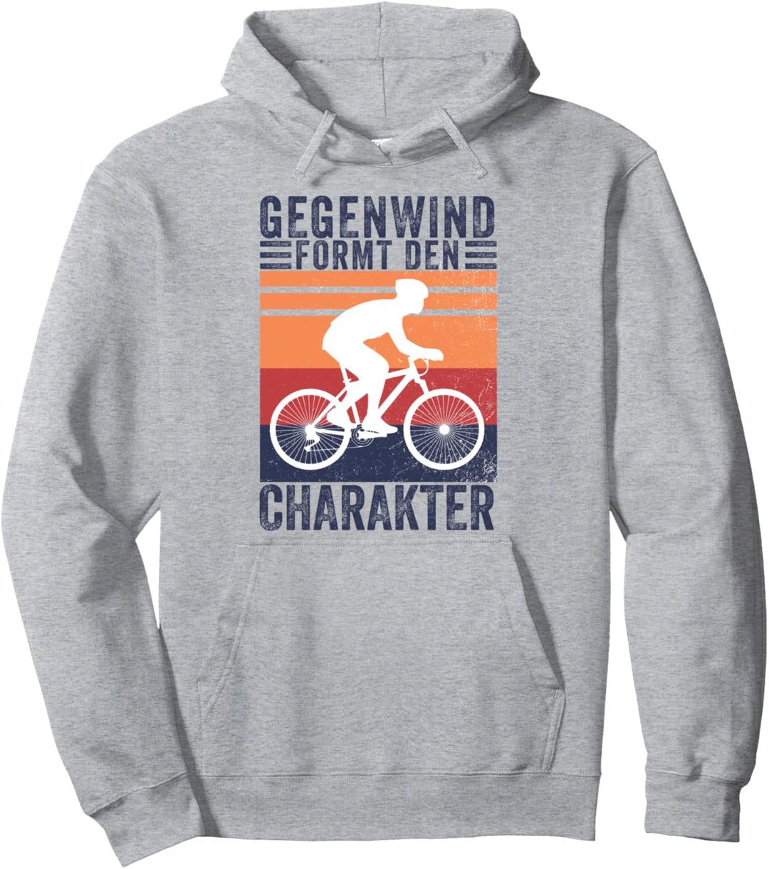 Gegenwind formt den Charakter Lustiges Fahrradfahrer Fahrrad Pullover Hoodie