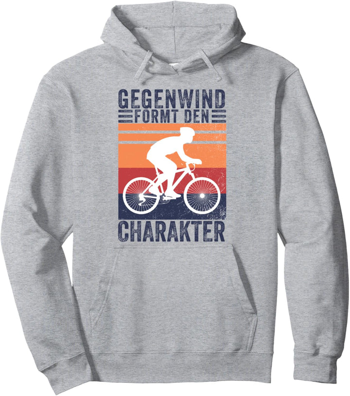 Gegenwind formt den Charakter Lustiges Fahrradfahrer Fahrrad Pullover Hoodie