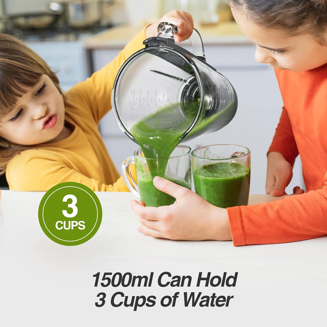 CCN Standmixer 500W Energie Smoothie Maker mit 1,5L Hitzebeständiger Glasbehälter, Blender mit Ice C