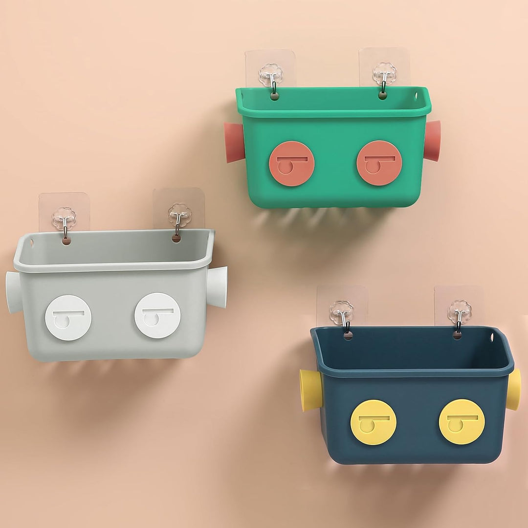 Tokokimo Badewannenspielzeug Aufbewahrung, Niedlicher Roboterförmiger Badewannen-Organizer für Badew