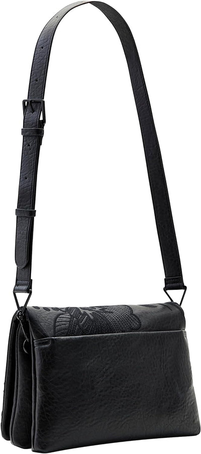 Desigual Umhängetasche Schultertasche Crossbag Bols Alpha Dortmund Flap 23WAXP75 Schwarz, Schwarz