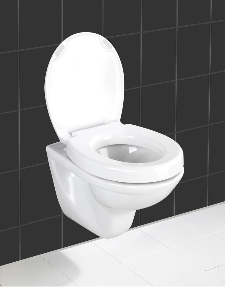 WENKO WC-Sitz Secura Comfort bis 200 kg Tragkraft, Hygiene-Toilettensitz mit 5 cm Sitzflächenerhöhun