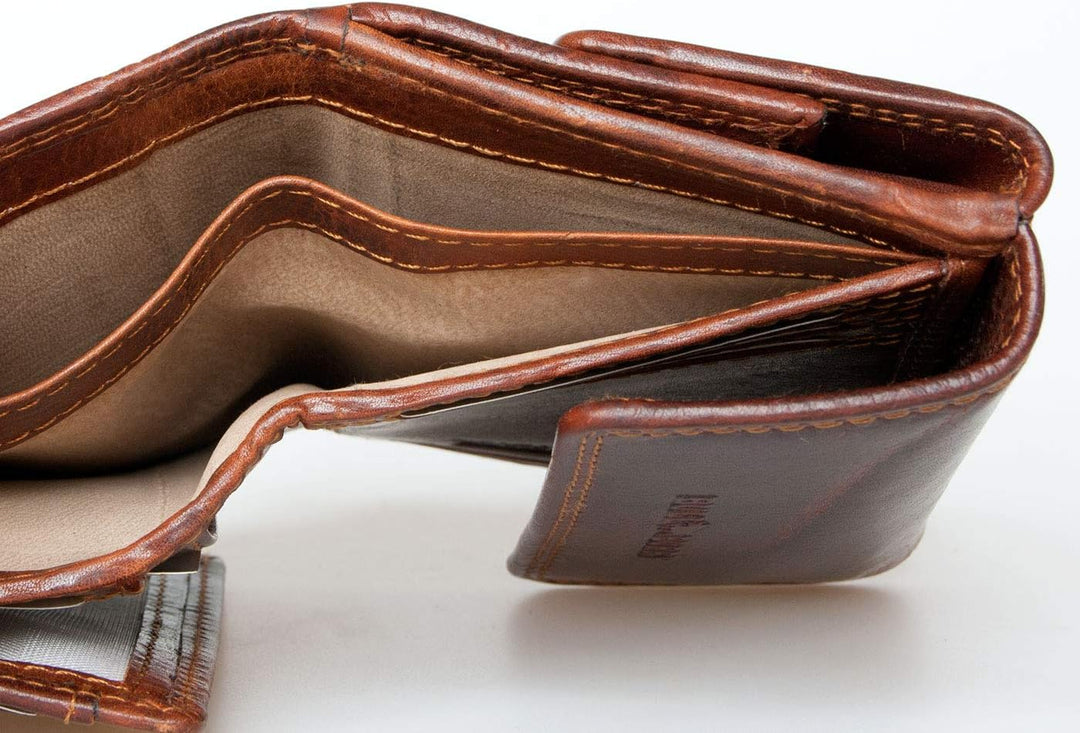 RFID braun Lederbrieftasche Bull Burry ganz aus starkem echtem Rindsleder