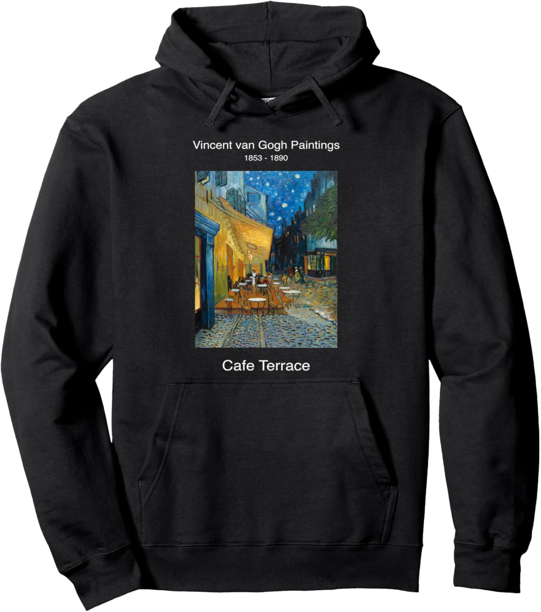 Vintage Retro Van Gogh Painting Art Van Gogh Cafe Terrace Pullover Hoodie