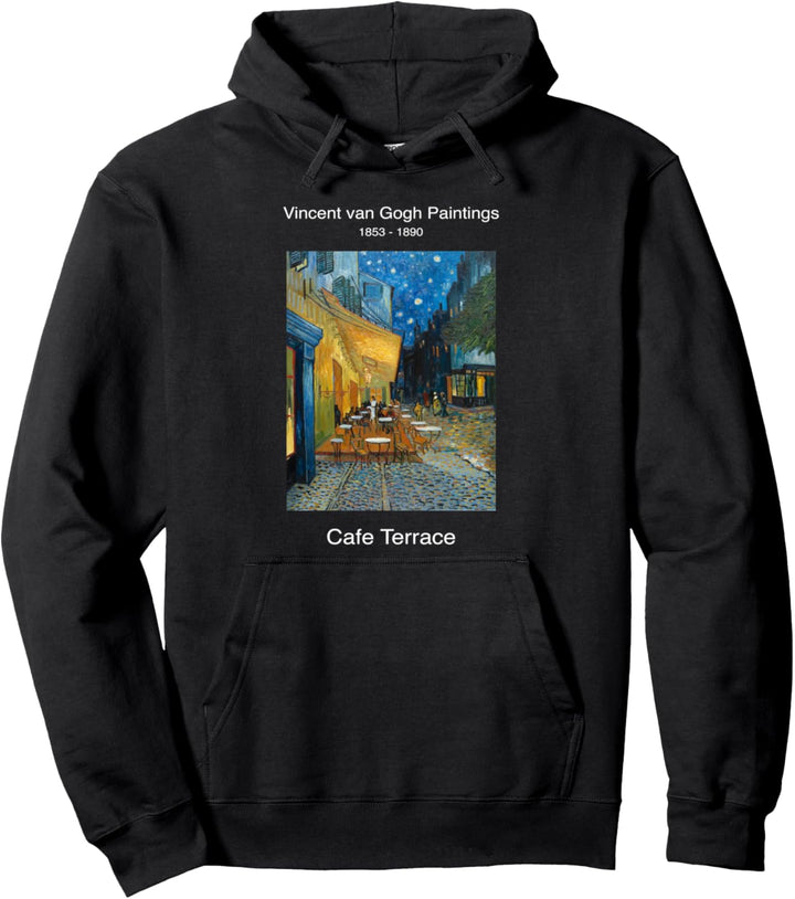 Vintage Retro Van Gogh Painting Art Van Gogh Cafe Terrace Pullover Hoodie
