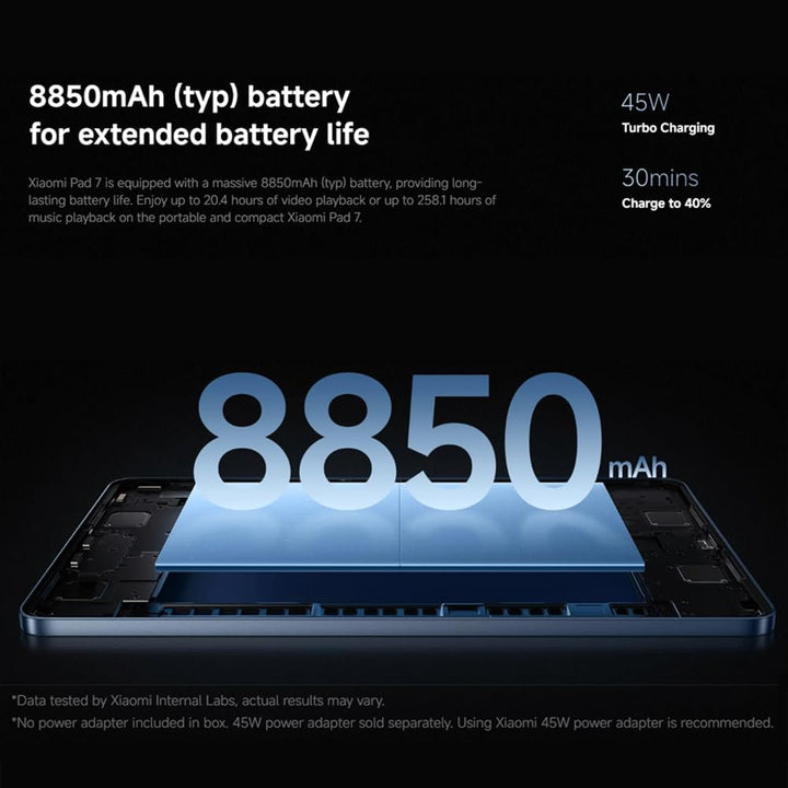 XIAOMI Pad 7 Tablet, 11,2-Zoll, 8+256GB, 3,2K 144Hz Display, Snapdragon 7+Gen 3，8850mAh Akku, 45W Sc