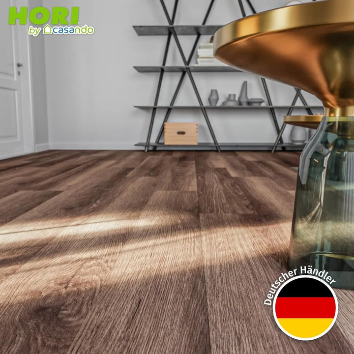 HORI Klick Hartvinylboden Rigid SPC Landhausdiele XL Holzoptik - Klick-Vinyl mit Trittschalldämmung