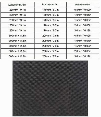 Platte aus Carbonfaser, Plattenmaterial aus Carbonfaser, hohe Härte, mit glänzender Oberfläche (200