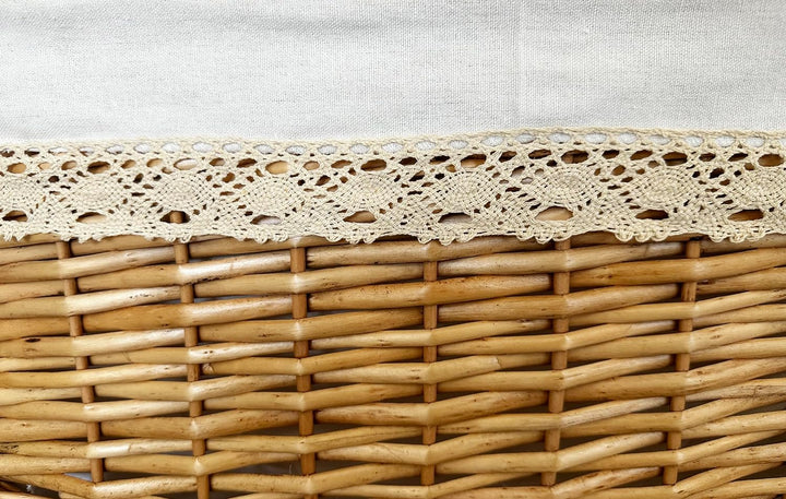DVier Wäschekorb Wäschesammler beige weide rechteckig 90L 48x36 H.62