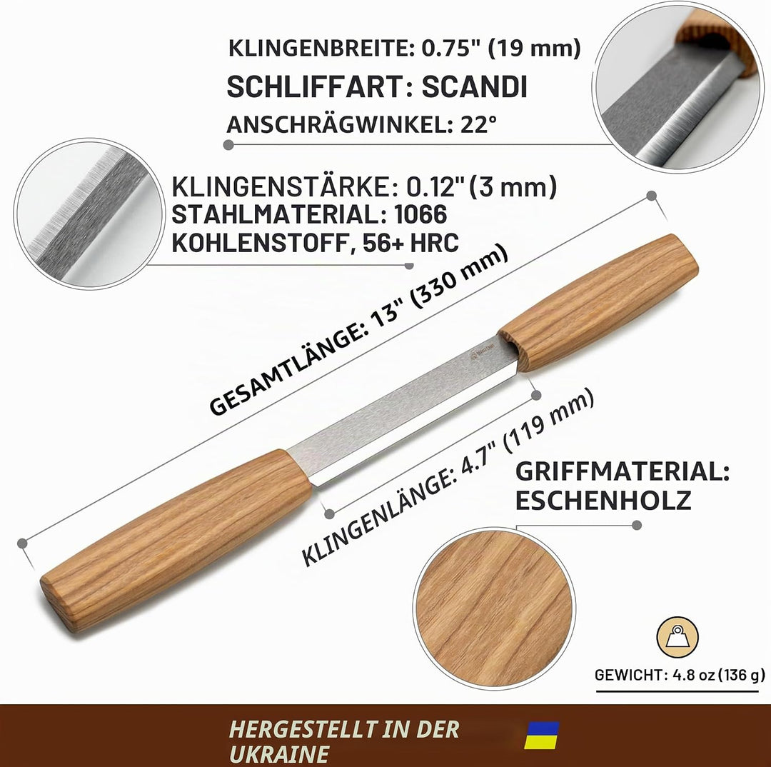 BeaverCraft DK2 Ziehmesser Holzbearbeitungswerkzeug 4,3" Ziehmesser Holzschnitzwerkzeuge Holzziehmes
