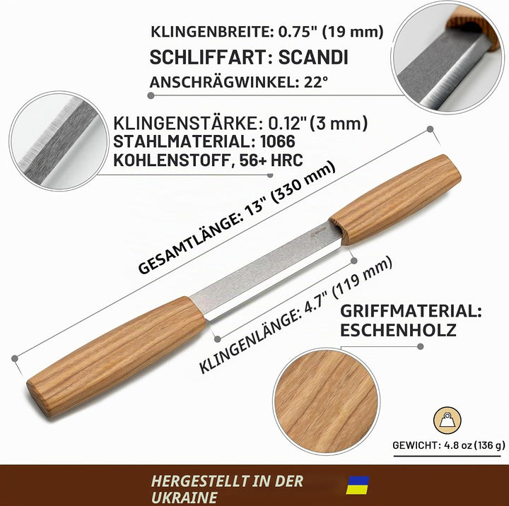BeaverCraft DK2 Ziehmesser Holzbearbeitungswerkzeug 4,3" Ziehmesser Holzschnitzwerkzeuge Holzziehmes