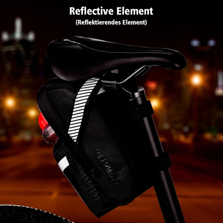 ROTTO Satteltasche mit Flaschenhalter Fahrrad Satteltasche Wasserdicht für Rennrad MTB Schwarz