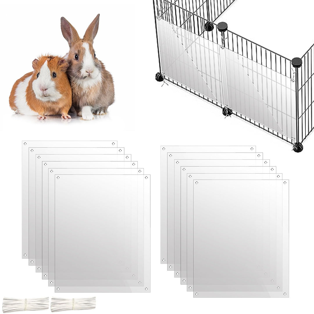 12 Stück Haustierkäfig-Einlage, 26 x 21 cm, Urin-Schutz, Seitenfutter, transparentes Blatt, Kaninche