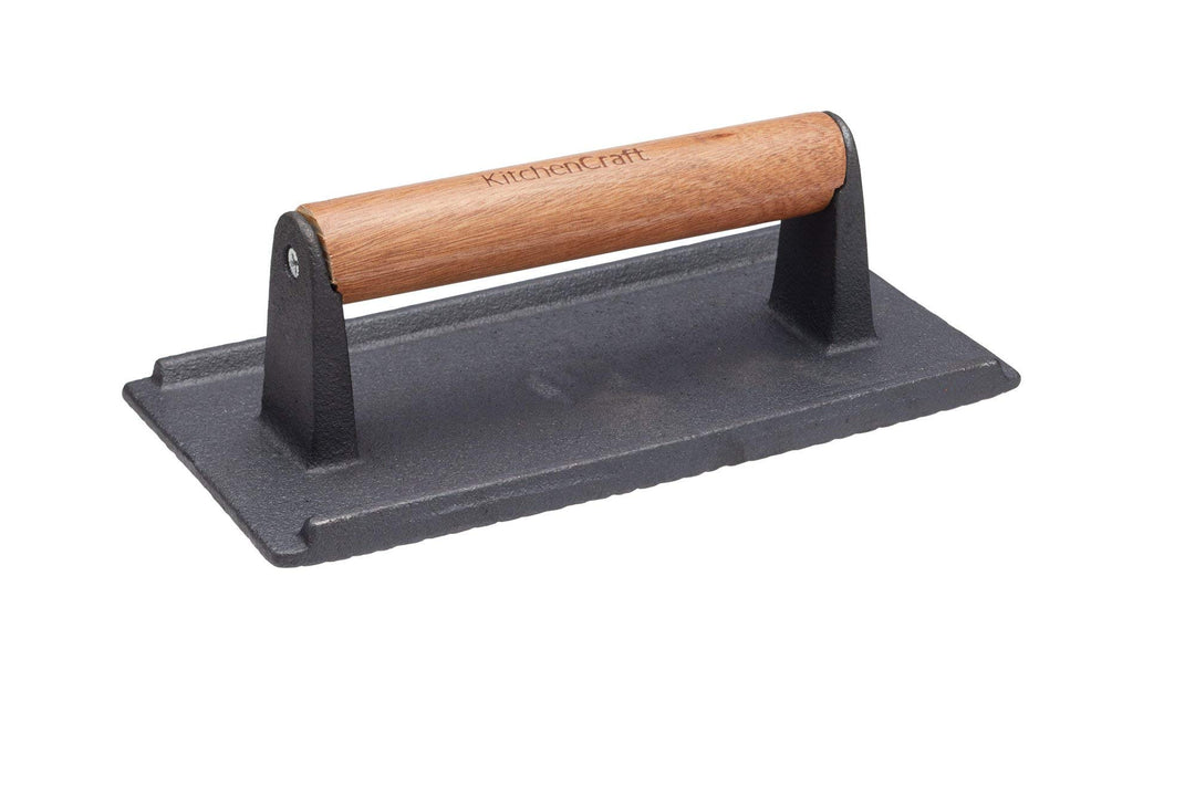KitchenCraft Gusseisen Burgerpresse, Grill BBQ Bacon Presse, Steak Gewicht, 21 x 11 cm (8,5" x 4,5")