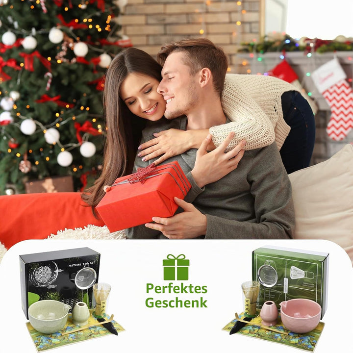 Matcha Set,7 Stück Macha Tea Set mit Matcha Filtersieb, Matcha-Besen, Matcha Schale, Matcha Löffel T