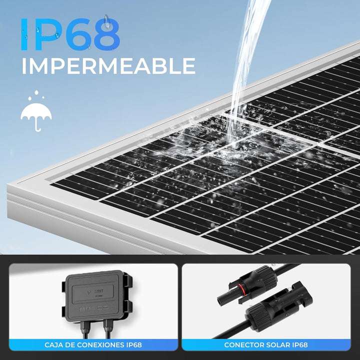 18BB Solarpanel, N-Type 12 V Solarmodul, 25% Hocheffiziente Monokristalline PV-Module, IP68-Wasserdi