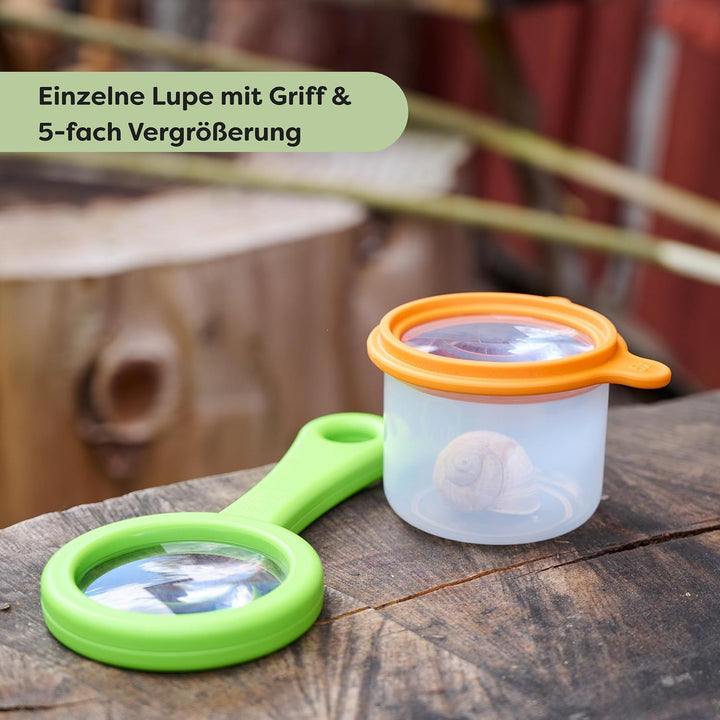 HABA Terra Kids Becherlupe 3 in 1 – Lupenset &amp; Kinderlupe für Outdoor &amp; Garten – Becherlupe zum Inse