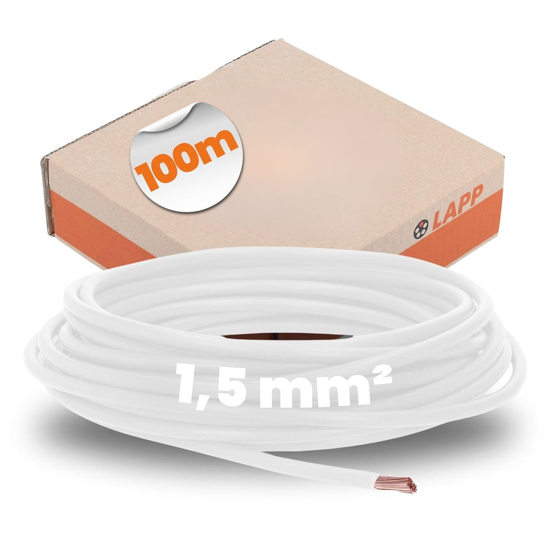 100m Lapp 4520051 PVC Einzelader H07V-K 1,5 mm² weiss