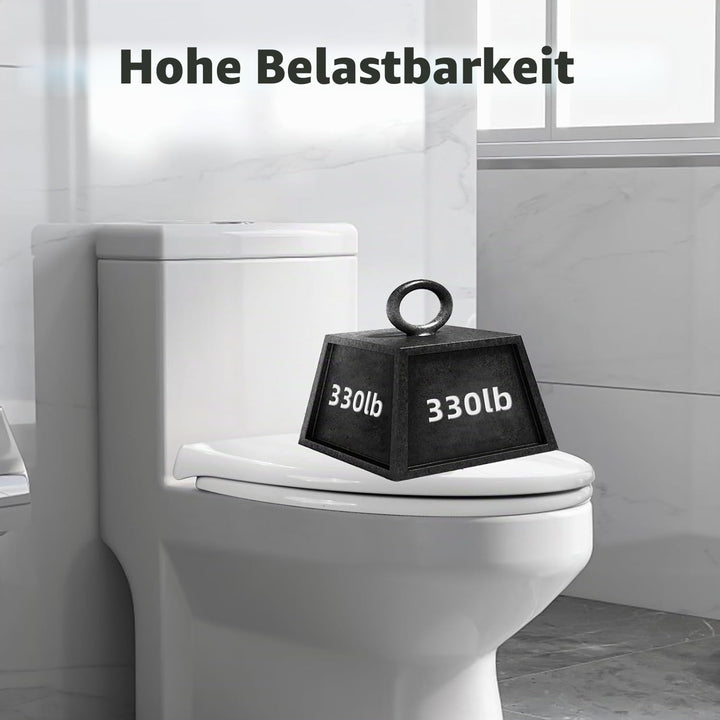 Toilettendeckel mit Absenkautomatik, WC Sitz Quick Release Funktion und Softclose Einfache Montage K
