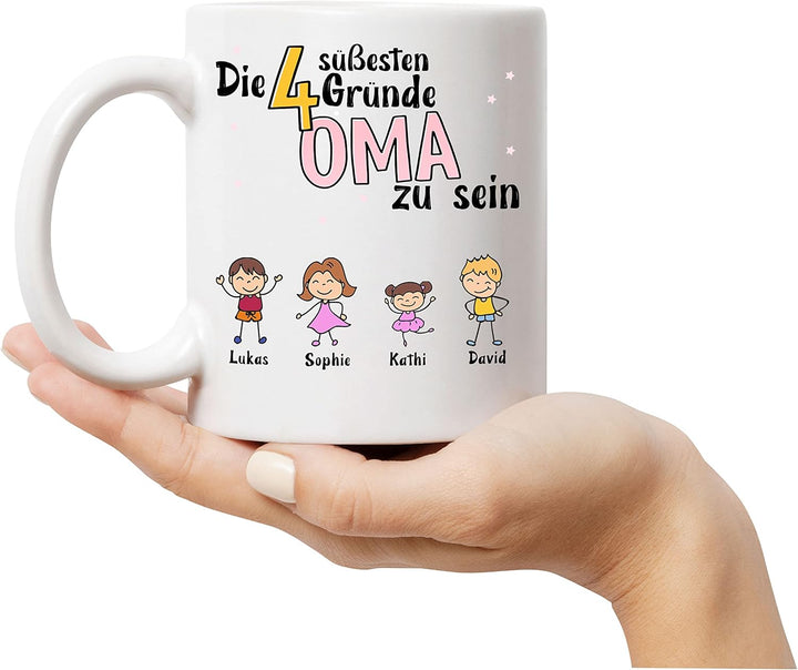 Oma Tasse Geburtstag Personalisiert für Oma Enkel Enkelin Baby Geschenk Kinder Oma Geschenk Mutterta