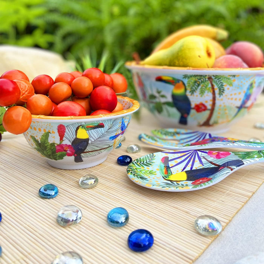 Les Jardins de la Comtesse - Kleine Schale aus reinem Melamin - Tukanen aus Rio - Multicolor - Ø 15