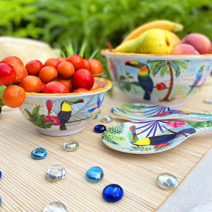 Les Jardins de la Comtesse - Kleine Schale aus reinem Melamin - Tukanen aus Rio - Multicolor - Ø 15