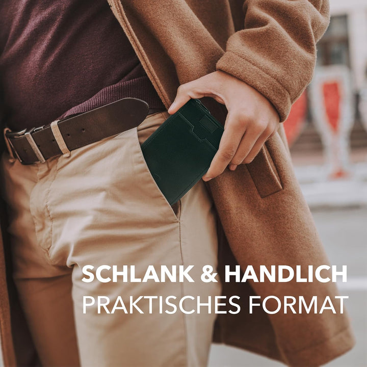 Vaultskin Notting Hill schlanke Brieftasche mit Reissverschluss und RFID Schutz. Geldbörse für Kredi